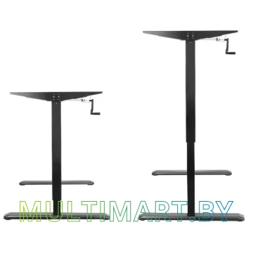 Стол для работы стоя ErgoSmart Manual Desk Special 1360x800x36 мм (дуб мореный/черный) картинка 5